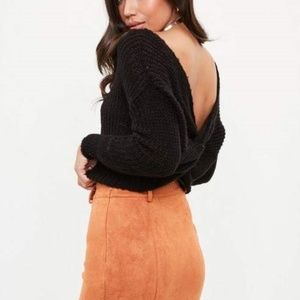 Missguided Black Twist Back Sweater